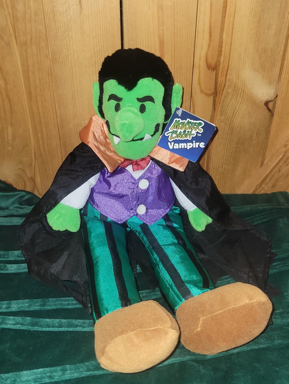 Vintage 90s Monster Bash Vampire Plush - Green, Purple & Black